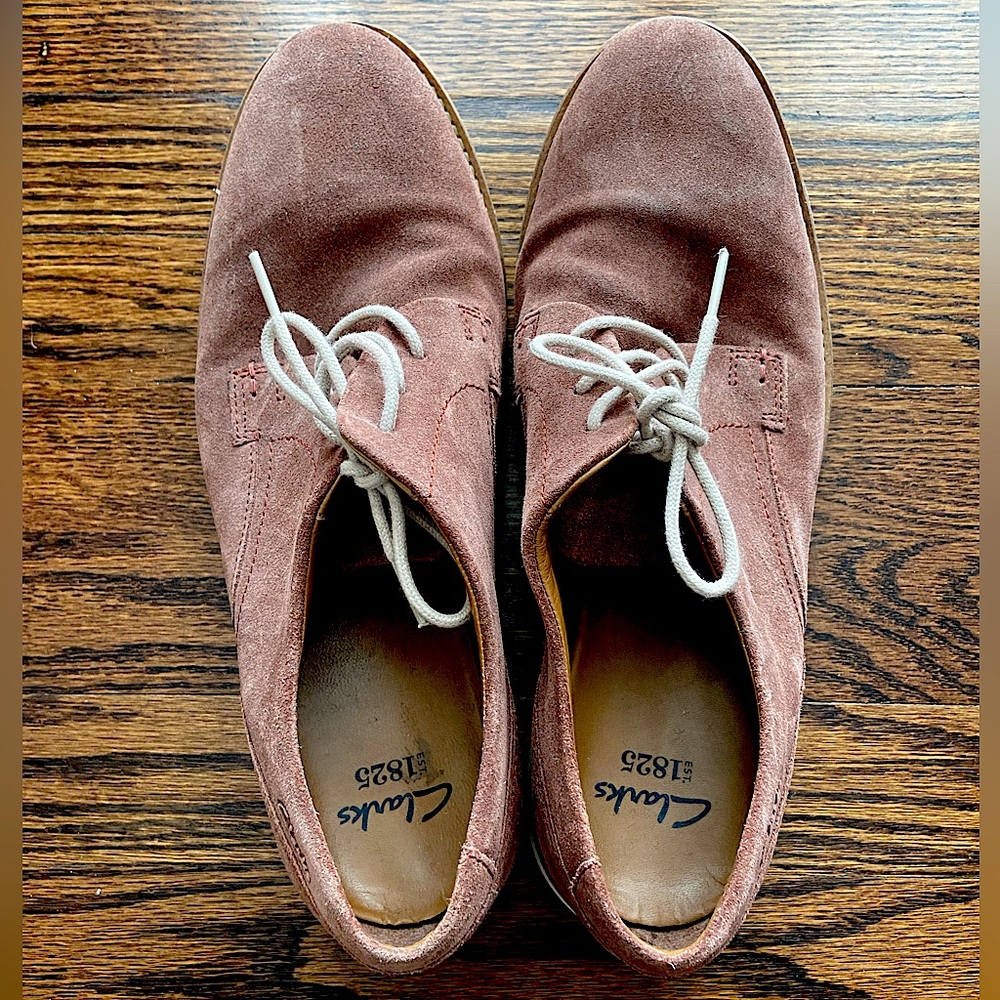 Clarks 1825 Suede Oxford Shoes Sz 10.5